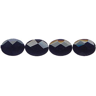 BLACK OBSIDIAN FACETED OVAL 13X18MM