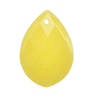 FACETED PEAR 35X50MM DYED JADE YELLOW