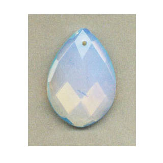 FACETED PEAR 35X50MM OPAL GLASS