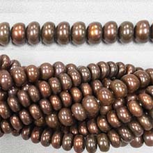 FRESHWATER PEARL RONDELL 8-9MM CHOCOLATE BROWN