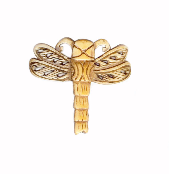 BONE DRAGONFLY 35X45MM  ANTIQUE (10PCS)