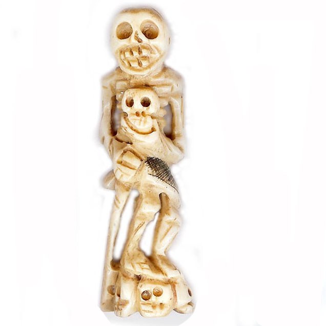 BONE SKULL 23X75MM ANTIQUE (5 PCS)