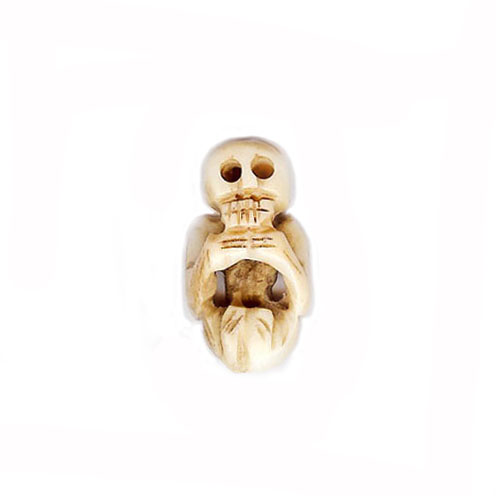 BONE SKULL 16X27MM ANTIQUE (13 PCS)