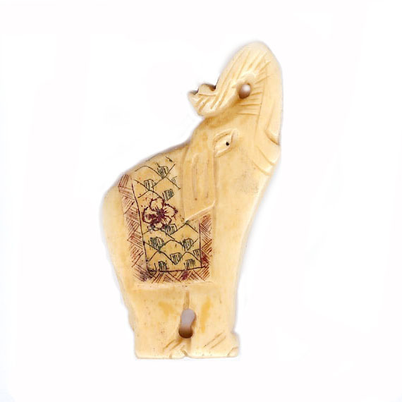 BONE ELEPHANT 27X52MM IVORY (10 PCS)