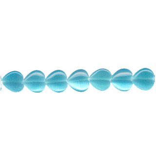 CAT'S EYE PUFF HEART 06MM AQUAMARINE