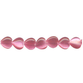 CAT'S EYE PUFF HEART 06MM DARK PINK