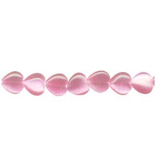CAT'S EYE PUFF HEART 06MM PINK