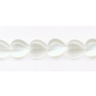 CAT'S EYE PUFF HEART 12MM WHITE