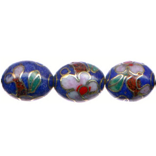 CLOISONNE RICE 12X18MM BLUE