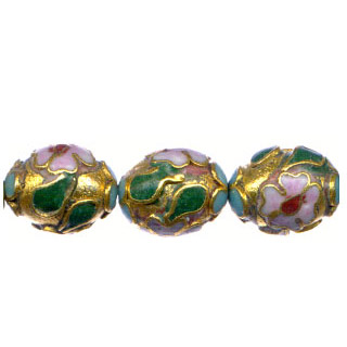 CLOISONNE RICE 12X18MM GOLD