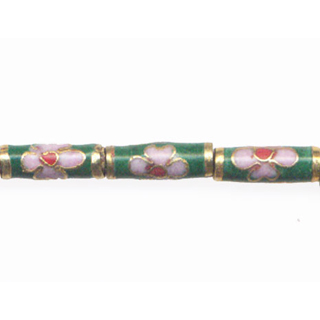 CLOISONNE TUBE 4X13MM GREEN