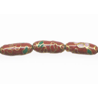 CLOISONNE TUBE 5X12MM RUST RED