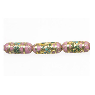 CLOISONNE TUBE 7X19MM PINK