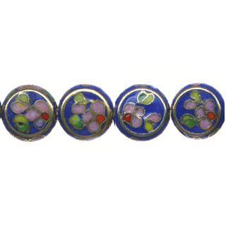 CLOISONNE COIN 12MM BLUE