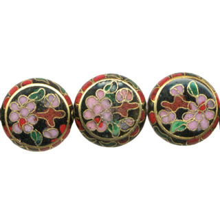 CLOISONNE COIN 19MM BLACK