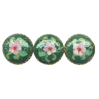 CLOISONNE DISC 20MM GREEN