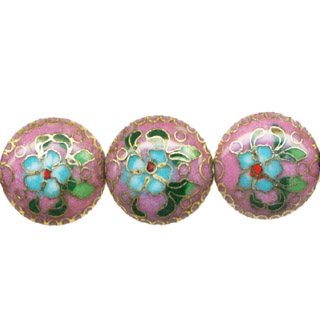 CLOISONNE DISC 20MM PINK