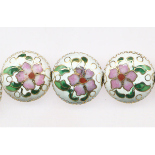 CLOISONNE DISC 20MM WHITE
