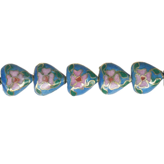 CLOISONNE HEART 10MM LIGHT BLUE