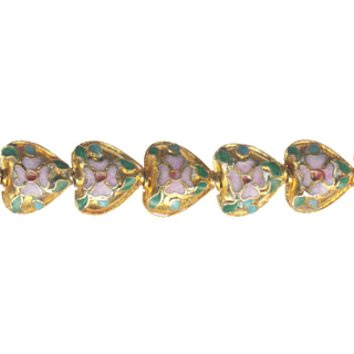 CLOISONNE HEART 10MM GOLD
