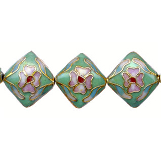 CLOISONNE DIAMOND 16MM LIGHT GREEN