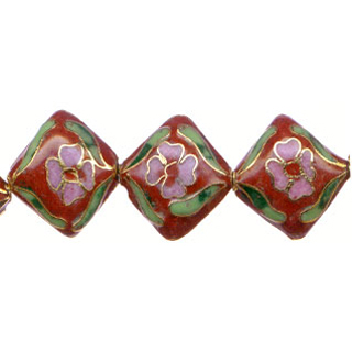 CLOISONNE DIAMOND 16MM RED