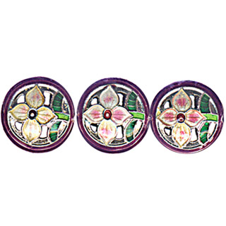 CLOISONNE HOLLOW OUT DISC 17MM PURPLE