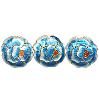 ENAMEL PEONY DISC 20MM TOURQUOISE