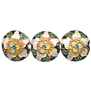 ENAMEL FLOWER DISC 20MM BLACK