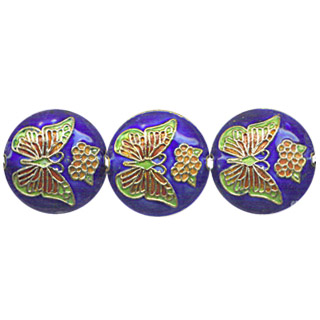 ENAMEL BUTTERFLY DISC 20MM BLUE