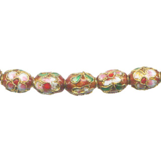 ENAMEL RICE 7X9MM RUST RED