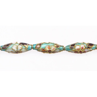 ENAMEL RICE 8X20MM TOURQUOISE