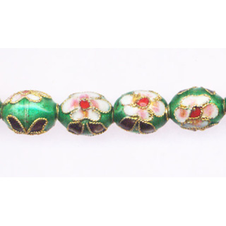 ENAMEL RICE 9X11MM GREEN