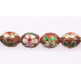 ENAMEL RICE 9X11MM RUST RED