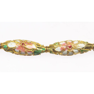 ENAMEL RICE 9X27MM GOLD