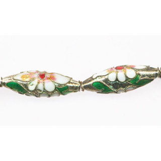ENAMEL RICE 9X27MM SILVER