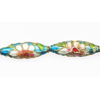 ENAMEL RICE 9X27MM TOURQUOISE
