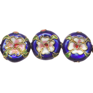 ENAMEL FLOWER DISC (A) 16MM BLUE