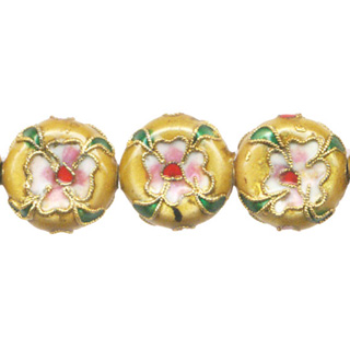 ENAMEL FLOWER DISC (A) 16MM YELLOW