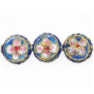 ENAMEL FLOWER DISC (A) 13MM LIGHT BLUE