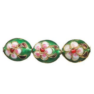 ENAMEL FLAT OVAL 12X14MM GREEN