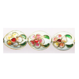 ENAMEL FLAT OVAL 12X14MM WHITE