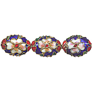 ENAMEL FLAT OVAL 15X20MM BLUE