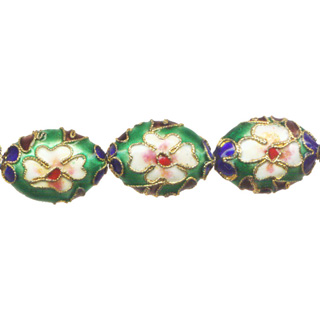 ENAMEL FLAT OVAL 15X20MM GREEN