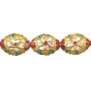 ENAMEL FLAT OVAL 15X20MM YELLOW