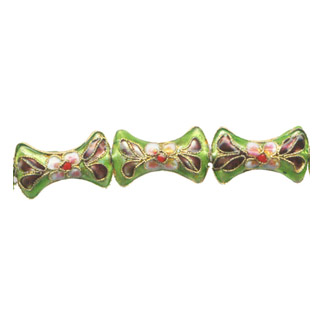 ENAMEL BONE 11X20MM APPLE GREEN