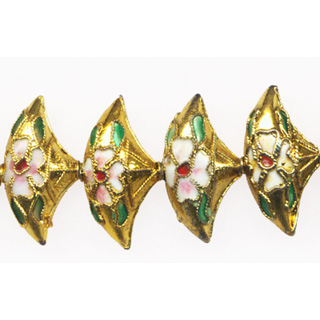 ENAMEL FAN 13X24MM GOLD