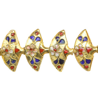 ENAMEL FAN 14X24MM GOLD