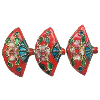 ENAMEL FAN 15X25MM RED