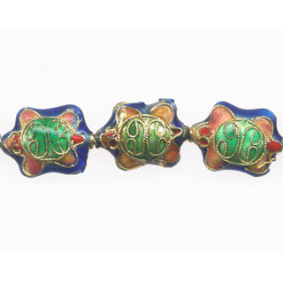 ENAMEL TURTLE 13X18MM BLUE